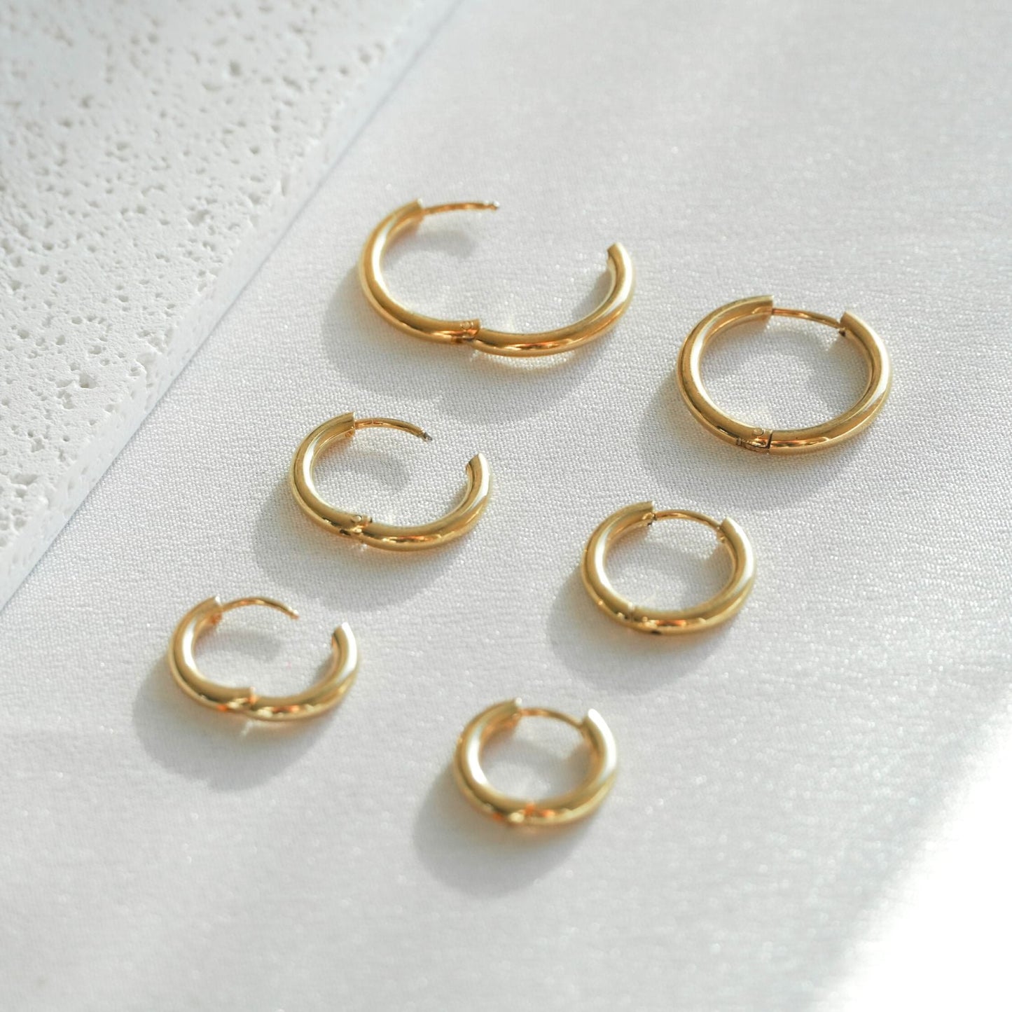 Damen Creolen Set gold Edelstahl 3 Größen wasserfest hypoallergen