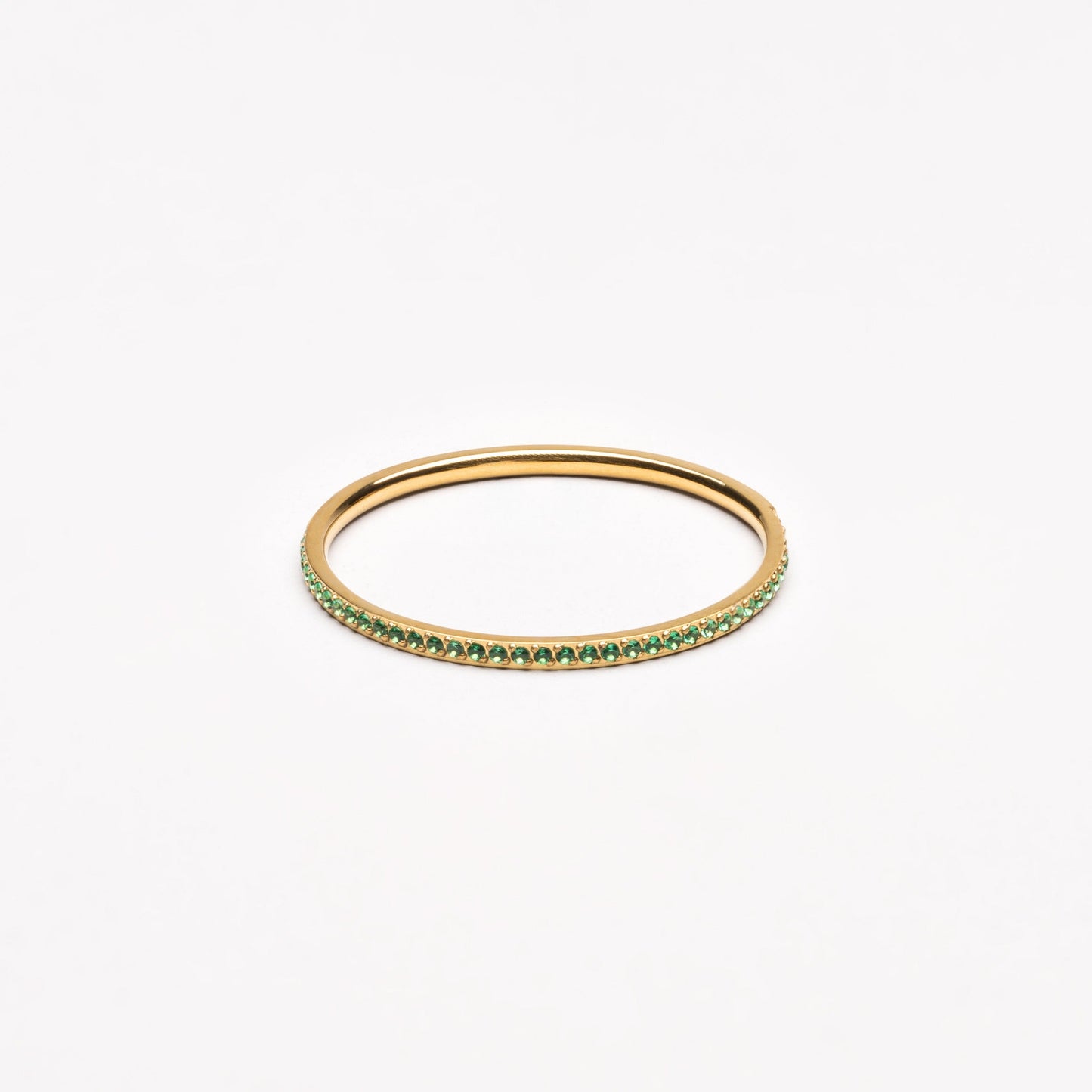 Damen Ring Gold Grün mit Zirkonbesatz, wasserfest, hypoallergen