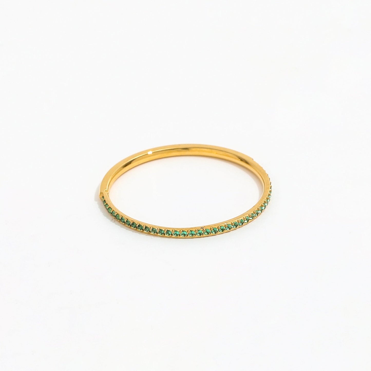 Damen Ring Gold Grün mit Zirkonbesatz, wasserfest, hypoallergen