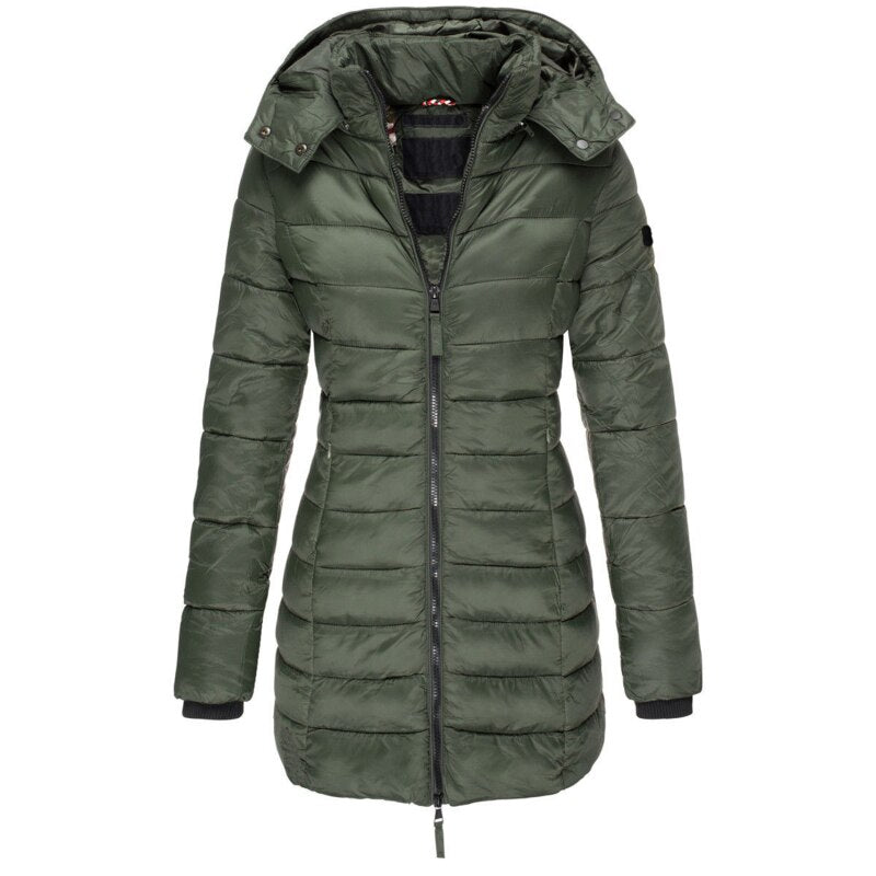 Lange Daunenjacke