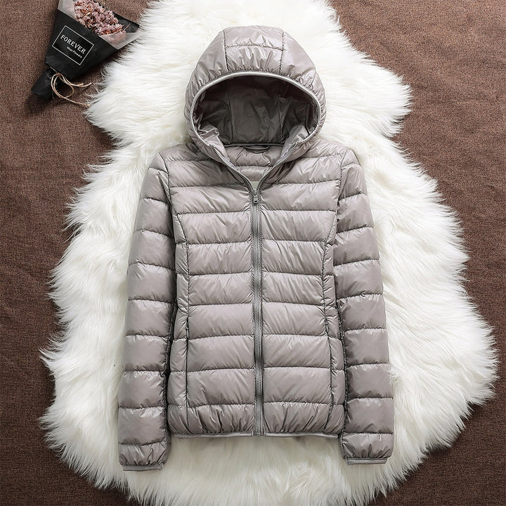 Rosnitha - Neue Winterjacke mit weißen Entenfedern