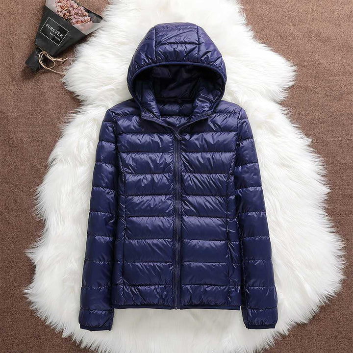 Rosnitha - Neue Winterjacke mit weißen Entenfedern