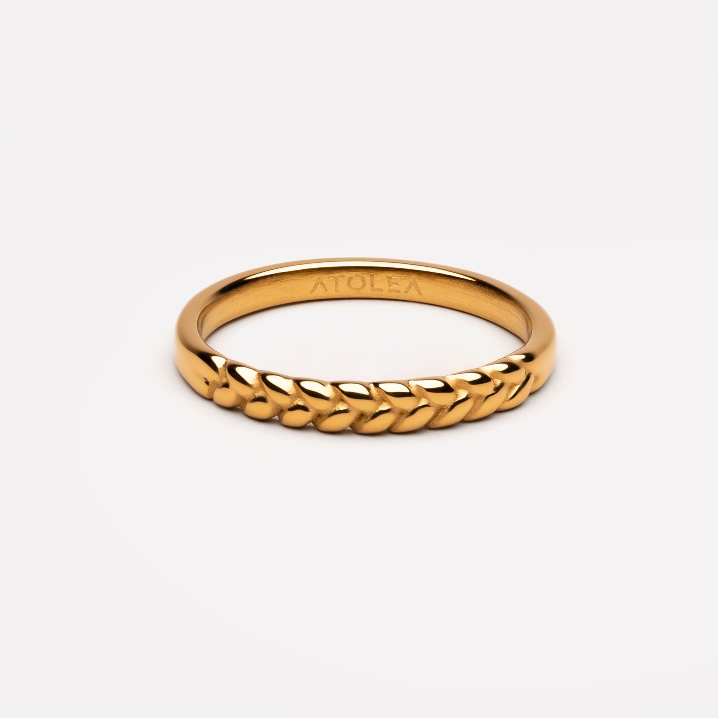 Damen Ring Gold Lorbeerkranz schmal wasserfest hypoallergen