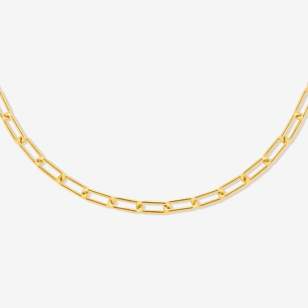 Damen Paperclip Choker Halskette Gold Gliederkette wasserdicht hypoallergen