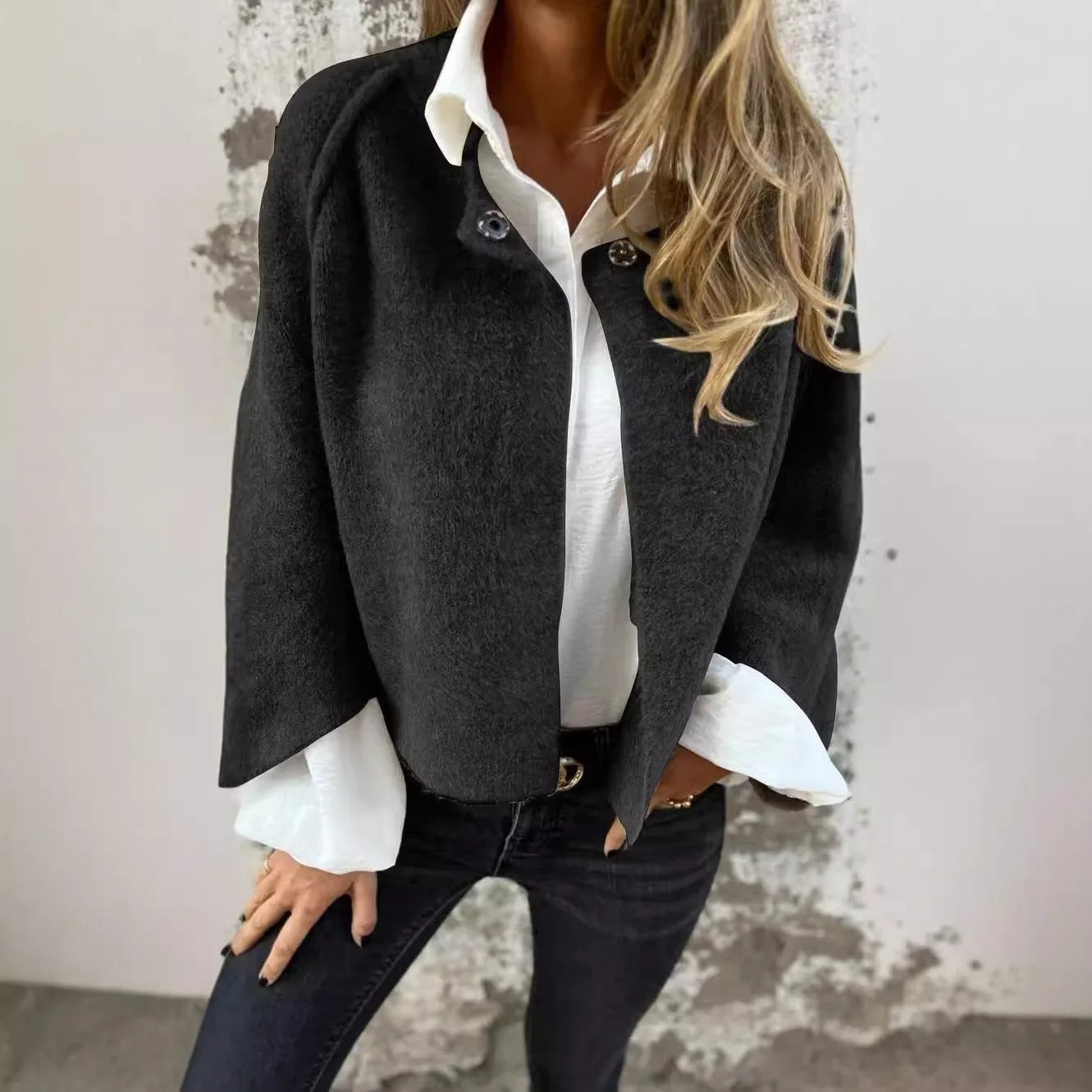 Henrike™ Wollmantel mit Rundhalsausschnitt
