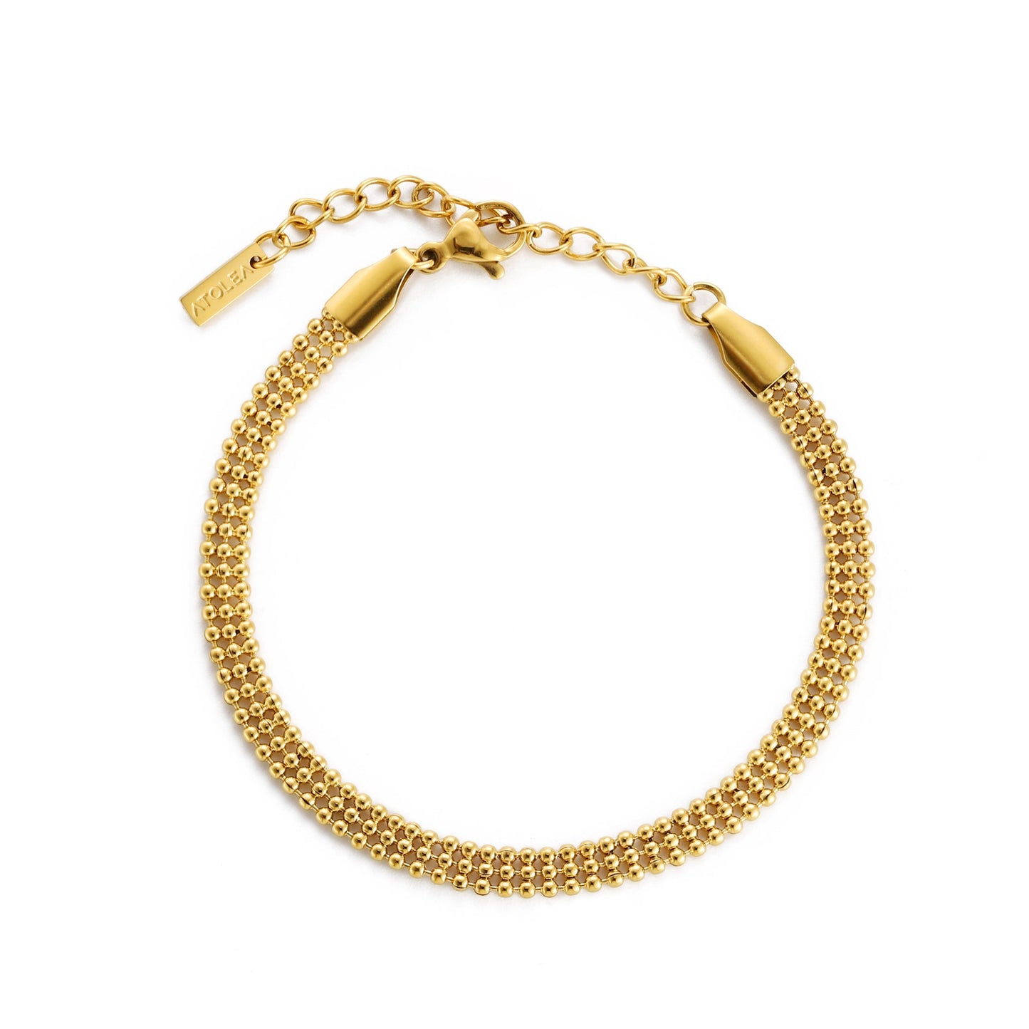 Damen Gliederarmband Gold verstellbar wasserfest hypoallergen Edelstahl 4,4 mm