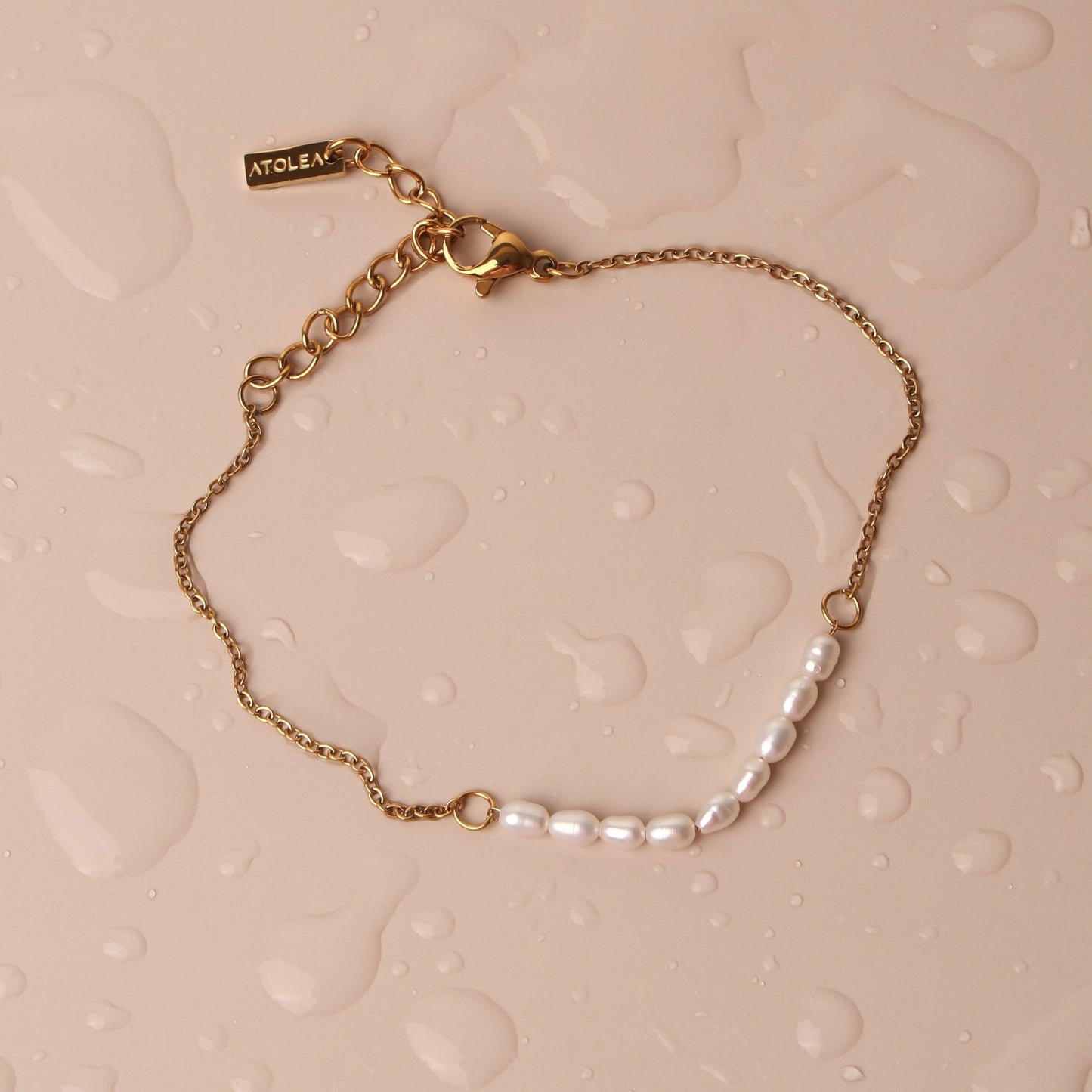 Damen Perlenarmband Süßwasserperlen gold Edelstahl wasserfest