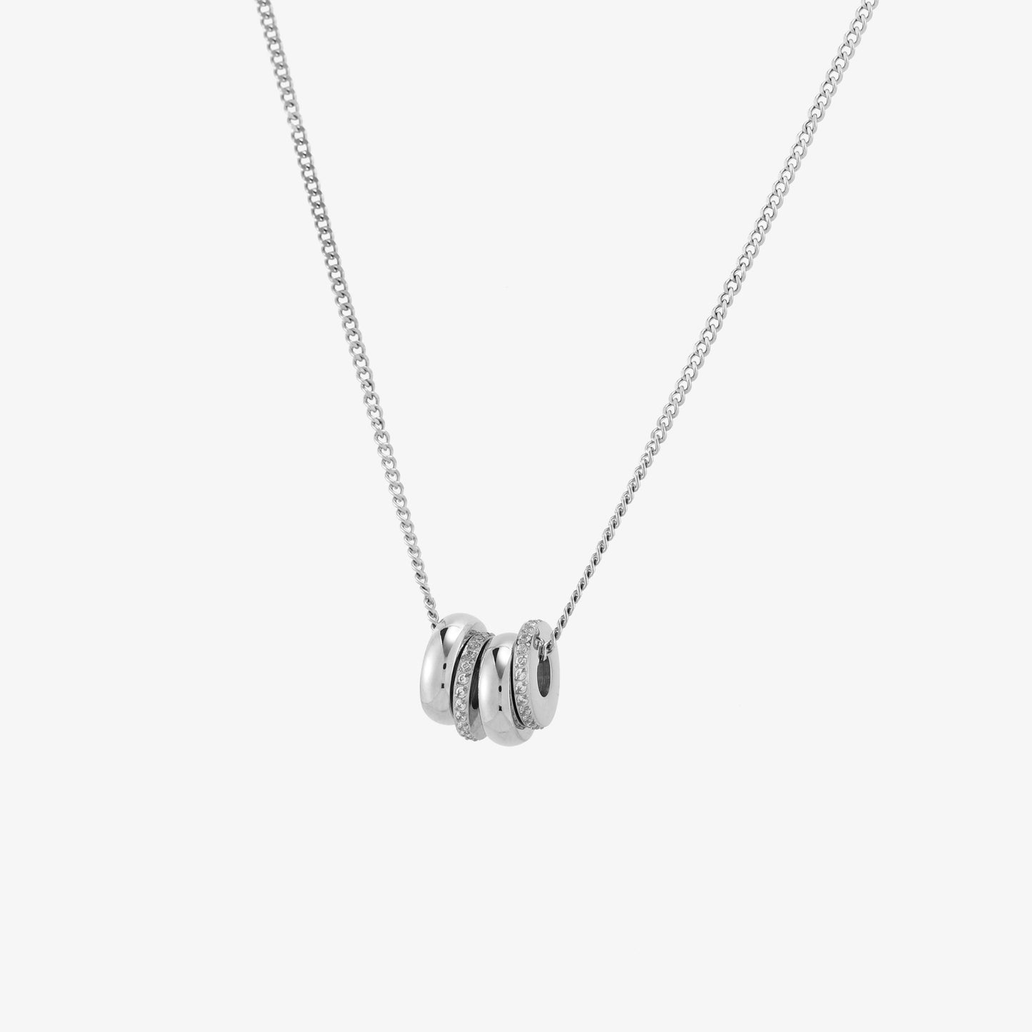 Damen Gold Halskette mit Zirkon Anhängern wasserfest