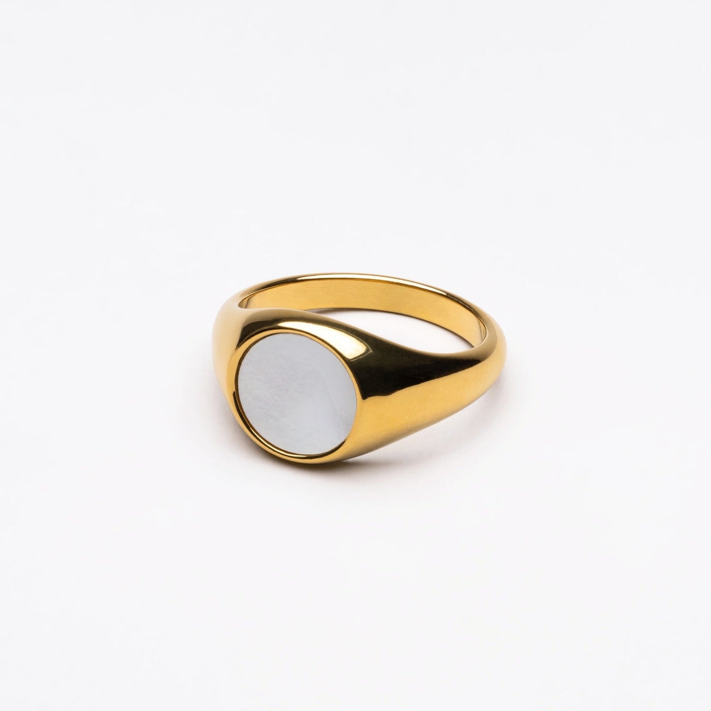 Damen Ring Gold Perlmutt wasserfest hypoallergen