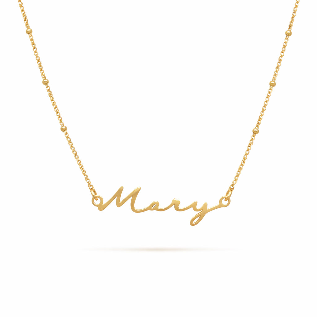 Damen Namens Halskette Gold personalisiert wasserfest Beaded Chain