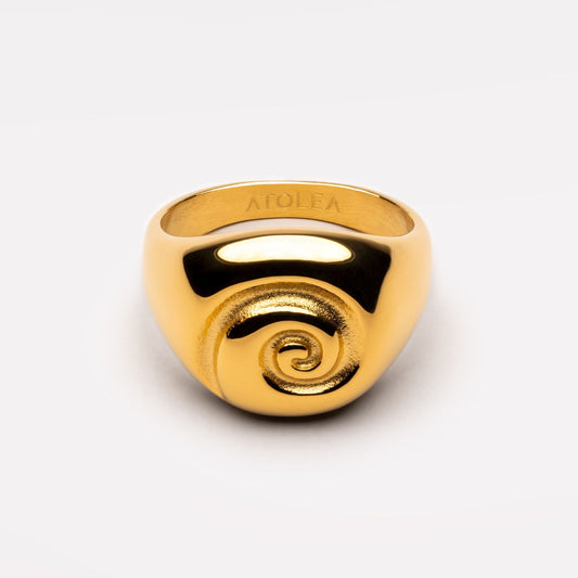 Damen Ring Gold Spiral Nautilus wasserdicht hypoallergen