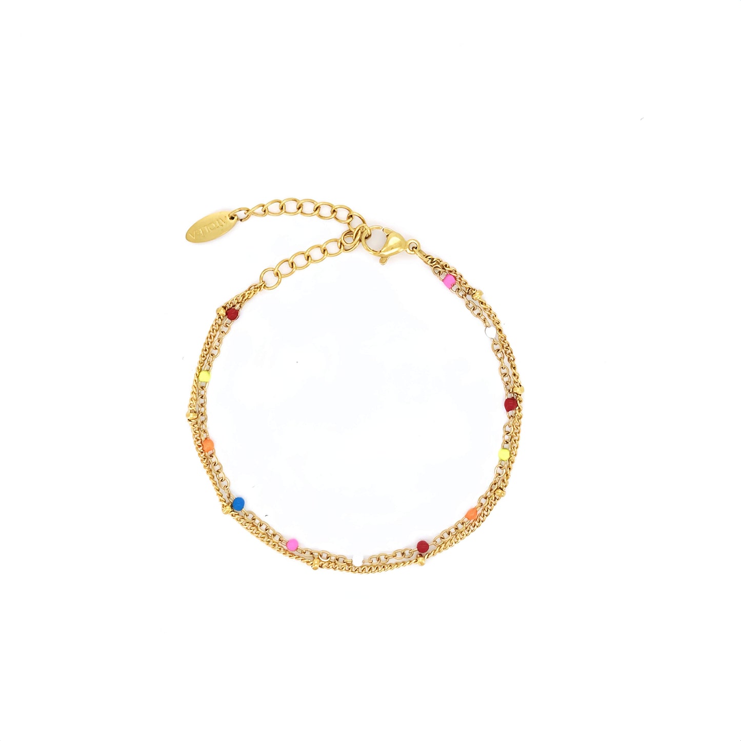Damen Armband bunt Gold wasserfest hypoallergen Edelstahl Farbdesign