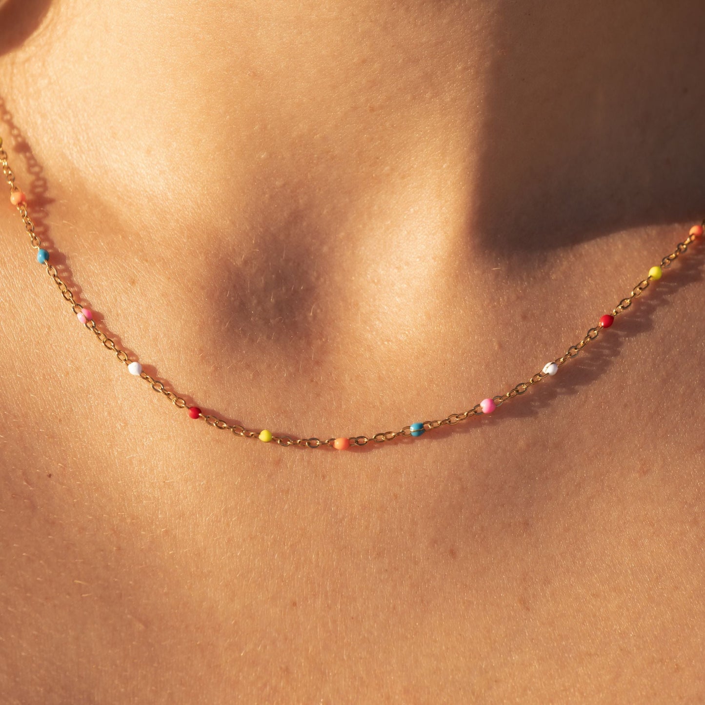 Damen Neon Choker Bunt Gold wasserfest Halskette verstellbar