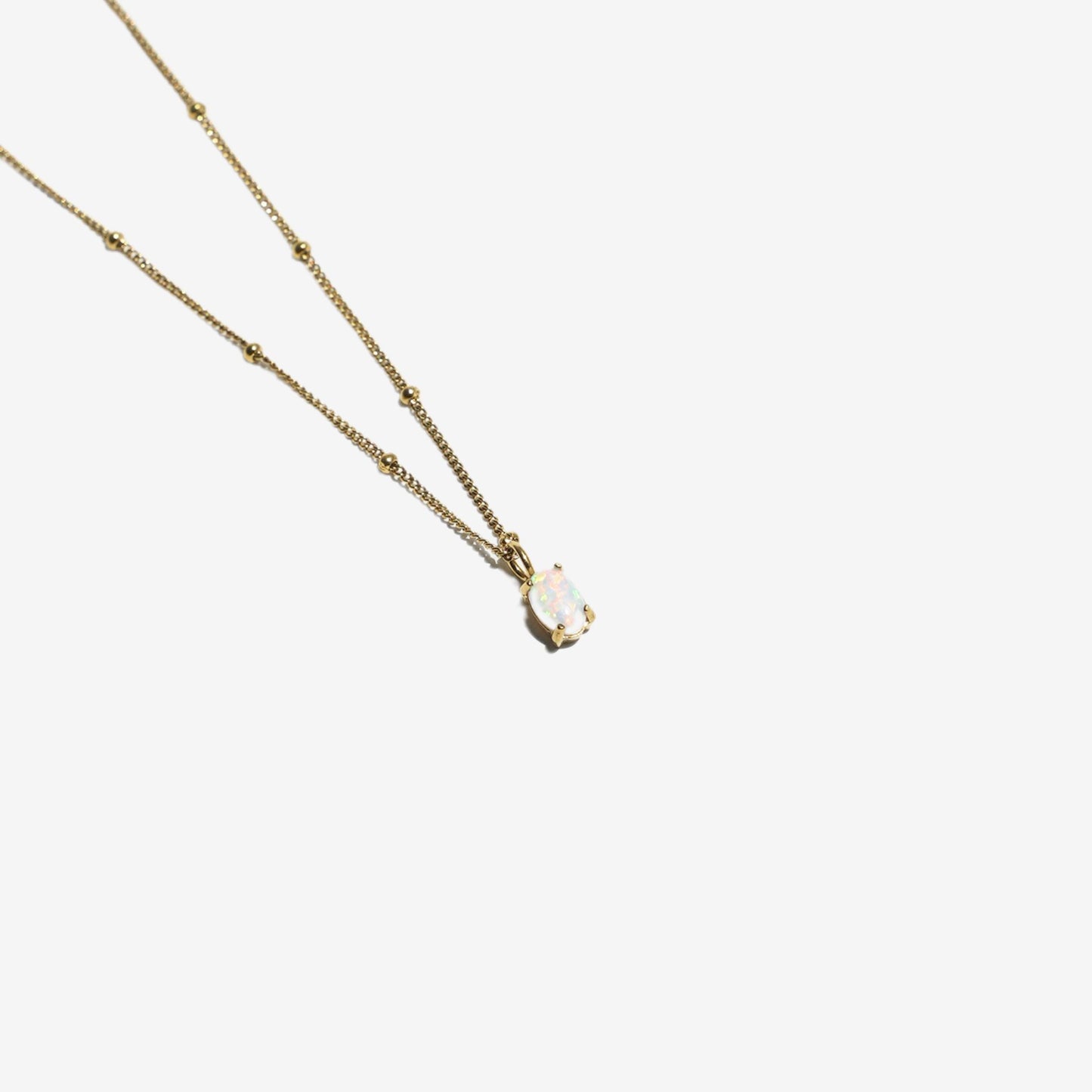 Damen Opal Halskette Gold echter Opal wasserfest hypoallergen Anhänger