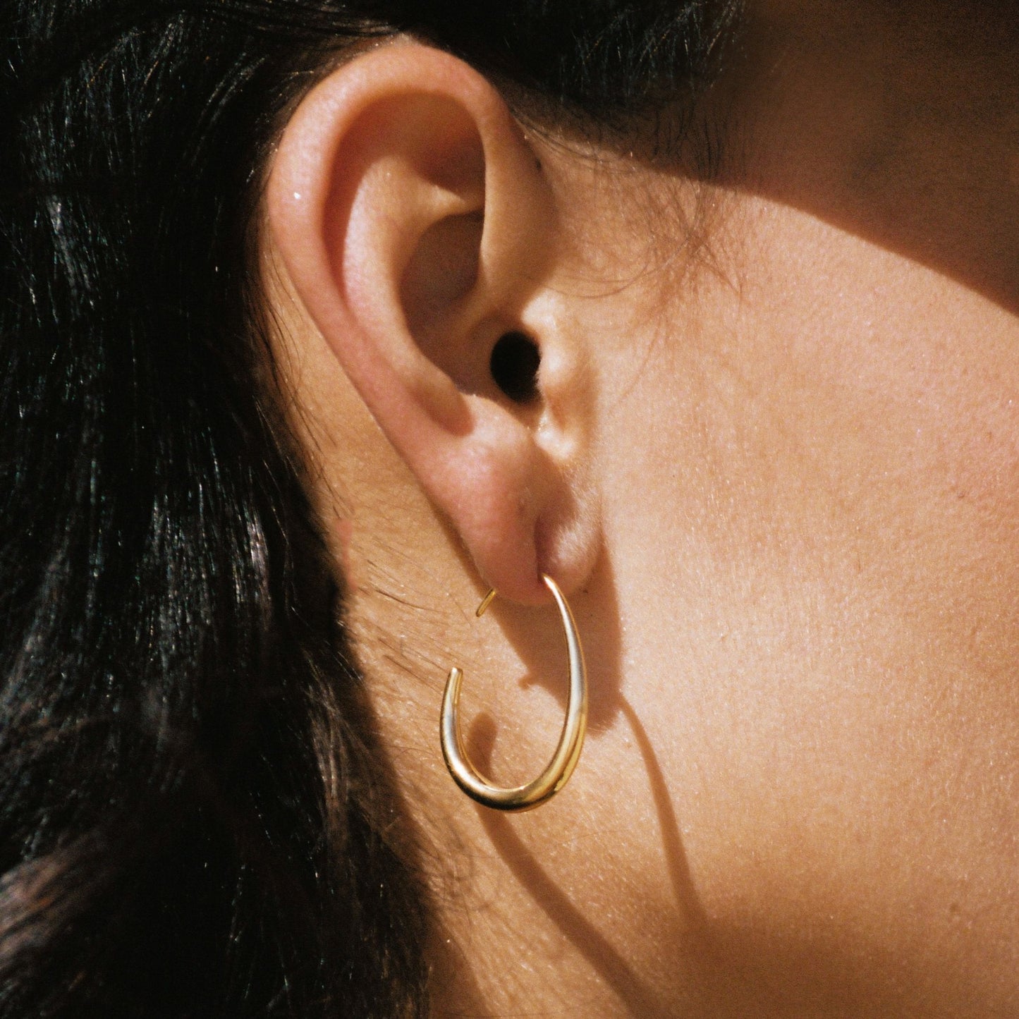Damen Creolen Gold oval wasserdicht hypoallergen Edelstahl