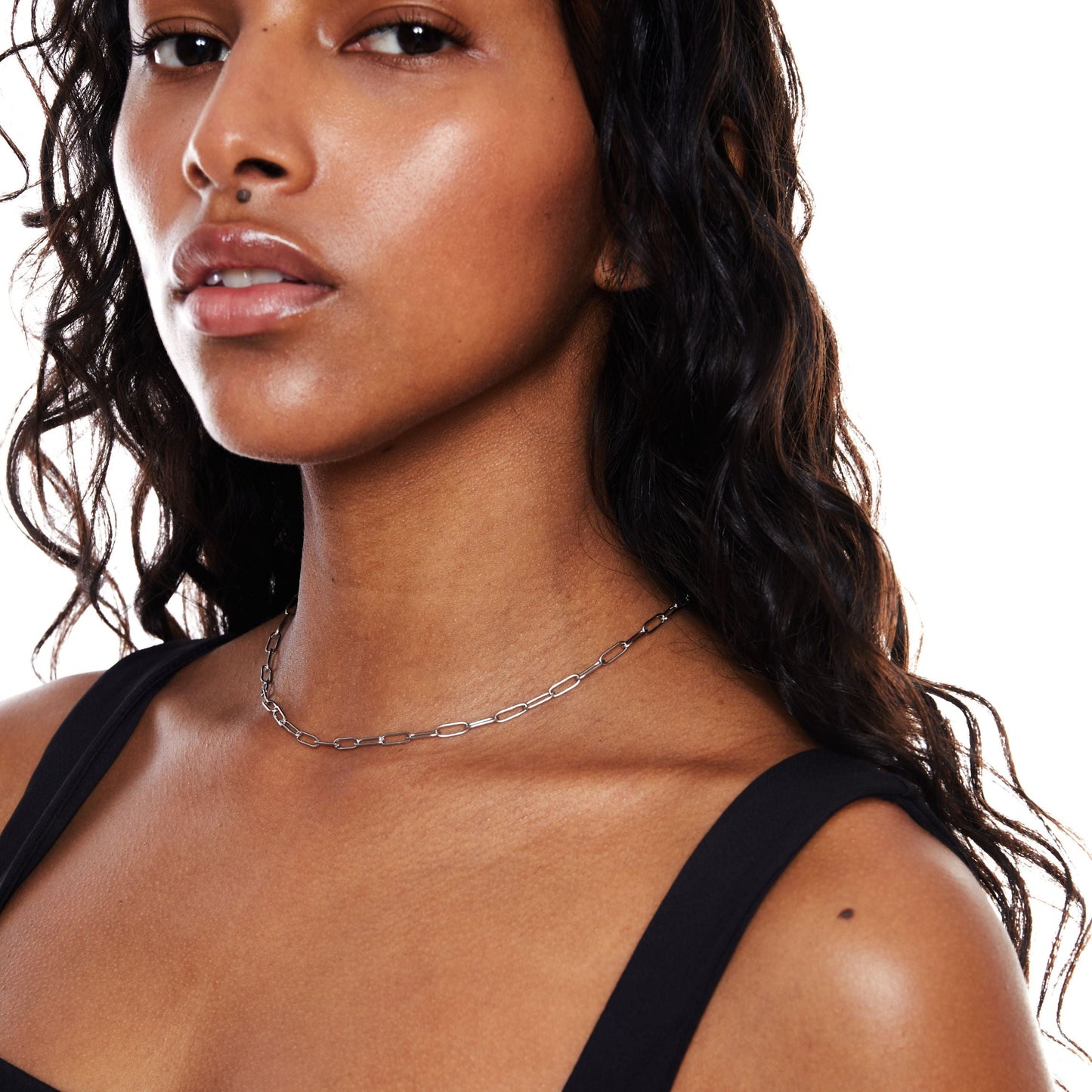 Damen Paperclip Choker Halskette Gold Gliederkette wasserdicht hypoallergen