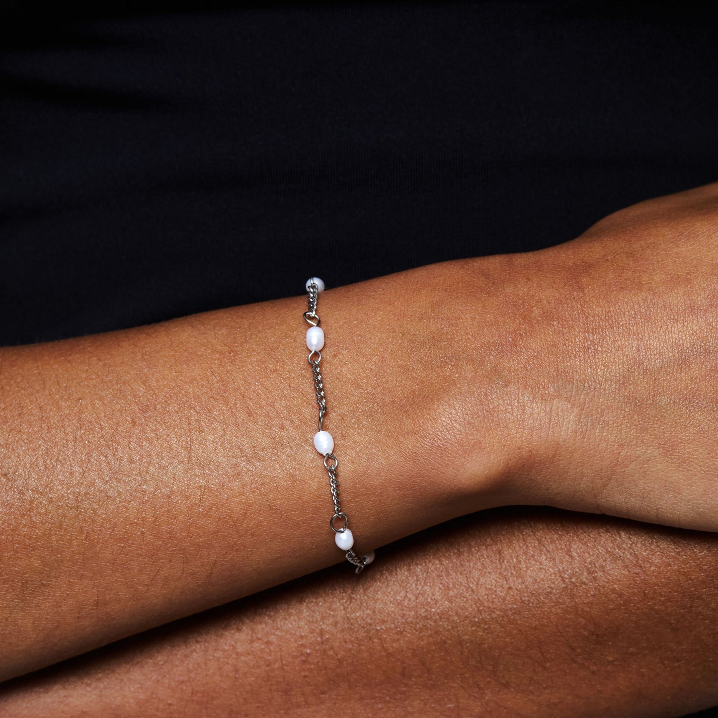 Damen Perlenarmband gold Süßwasserperlen Edelstahl wasserfest
