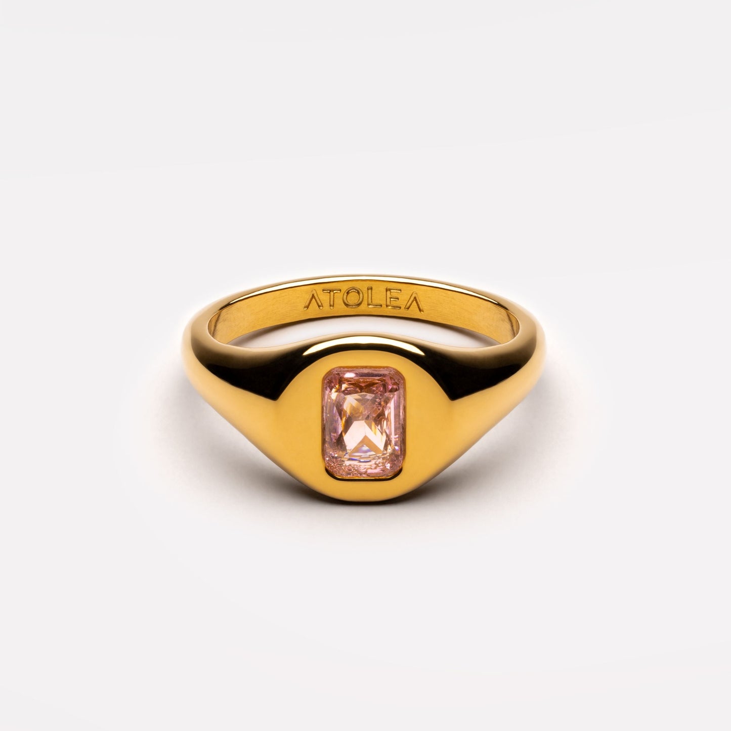 Damen Ring Gold Rosa Zirkon wasserfest hypoallergen