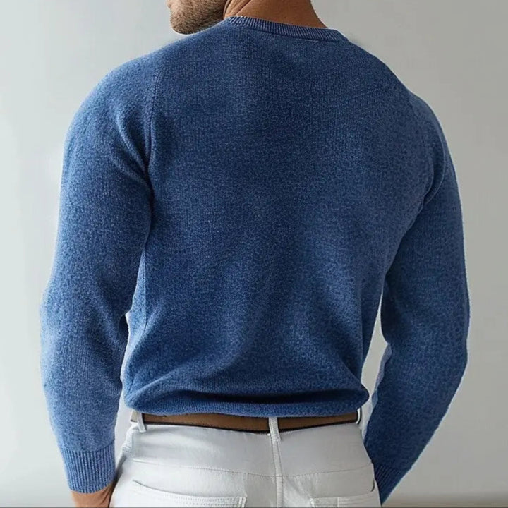V-Ausschnitt Strickpullover aus Wolle