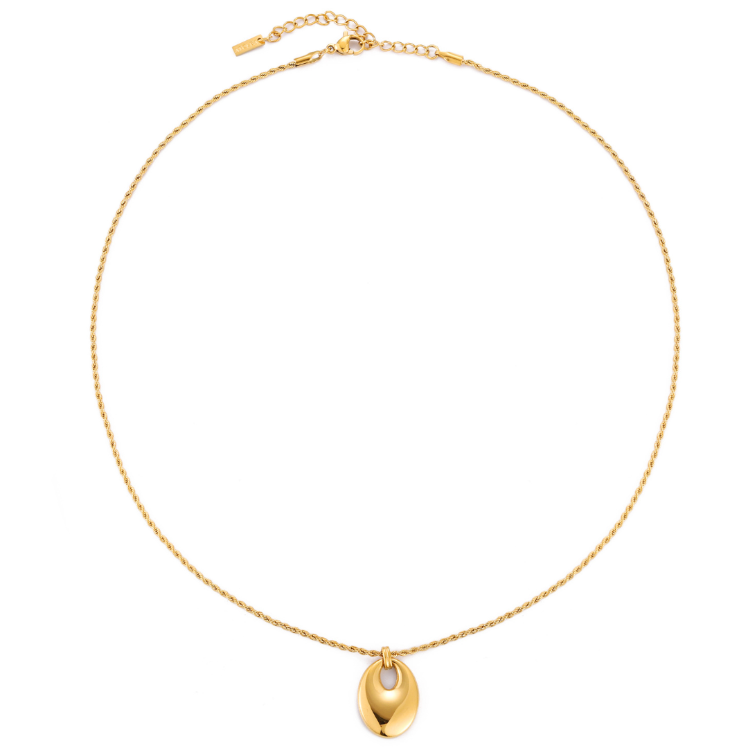 Damen Halskette Gold Statement Anhänger verstellbar wasserdicht hypoallergen