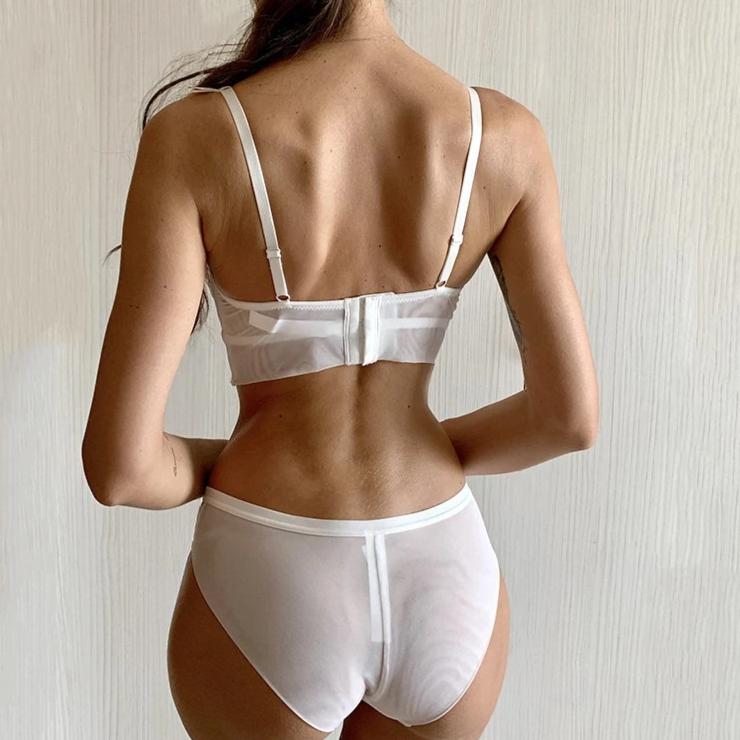Damen Push-up Unterwäsche Set mit BH und Slip figurformend atmungsaktiv elastische Passform
