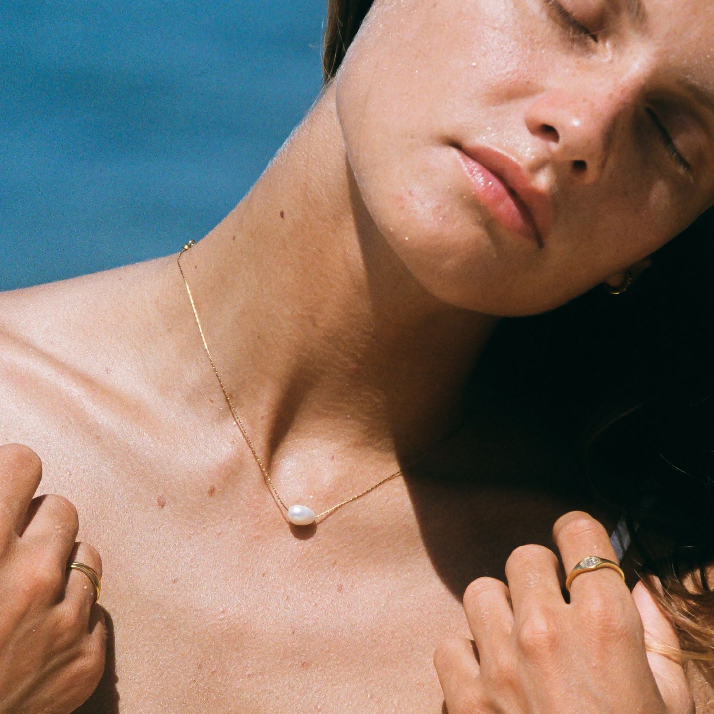 Damen Barockperlen Choker Gold Süßwasserperlen verstellbar wasserdicht