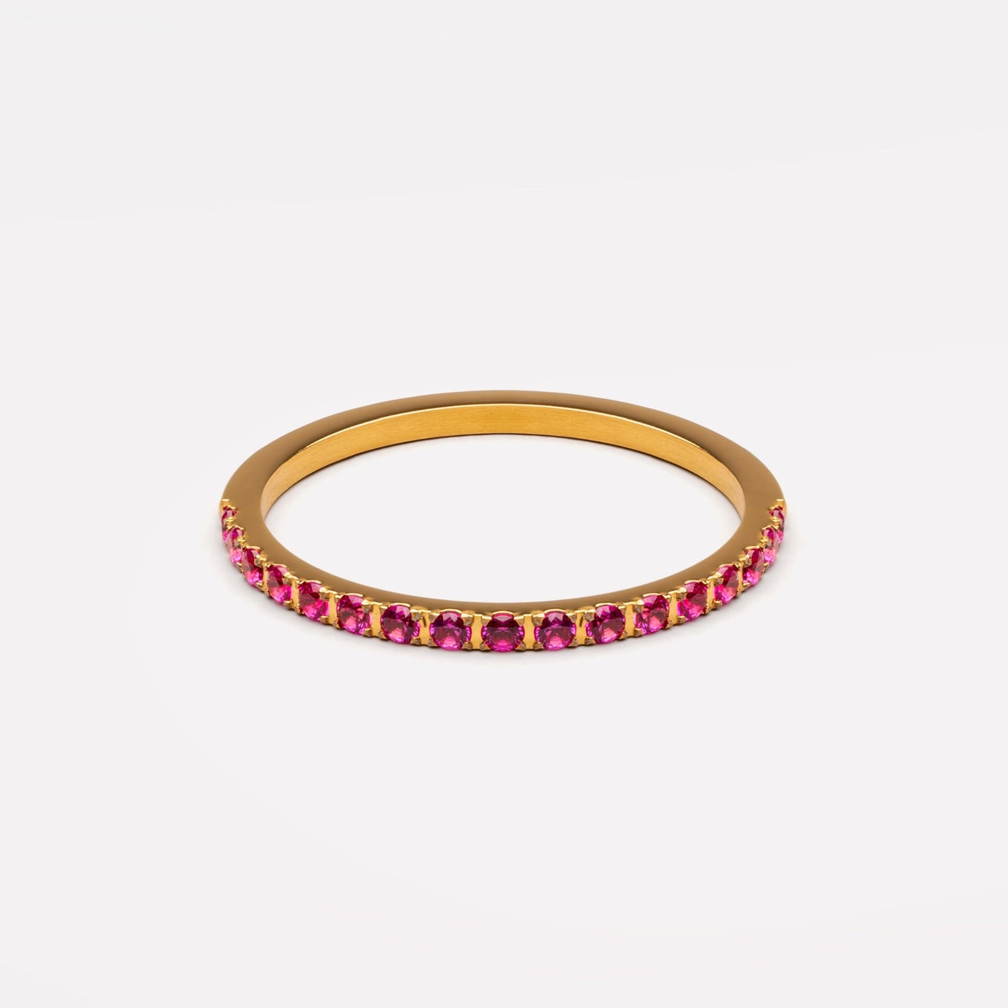 Damen Ring Bordeaux schmal mit ruby-farbenem Zirkon, wasserdicht