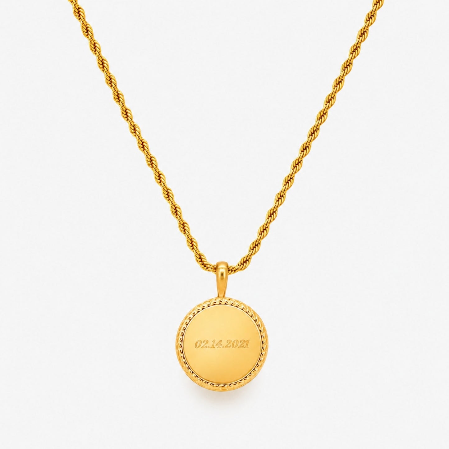 Damen Kette Gold personalisiert mit Anhänger und 10 Zeichen wasserfest