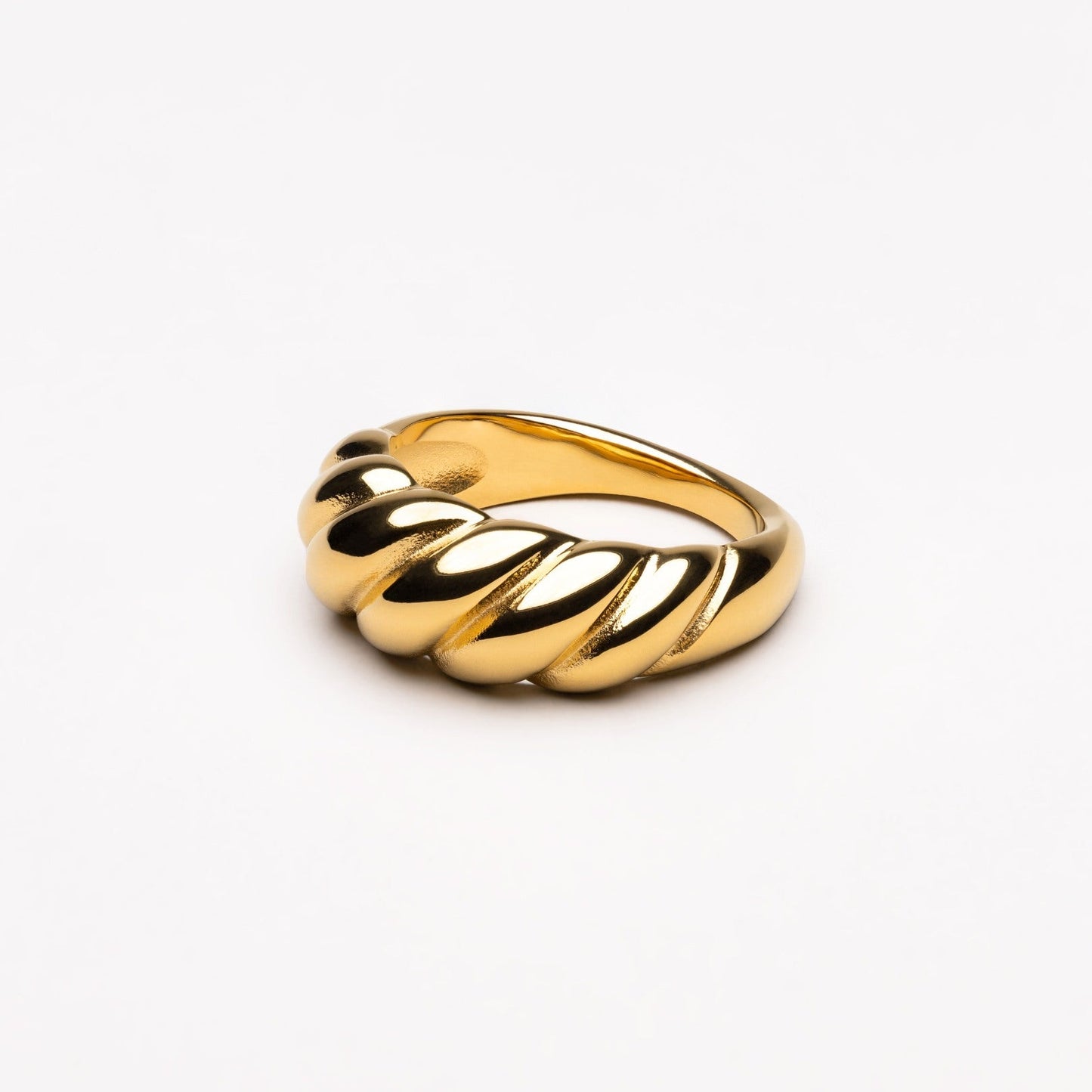 Damen Ring Gold Croissant Design wasserfest hypoallergen