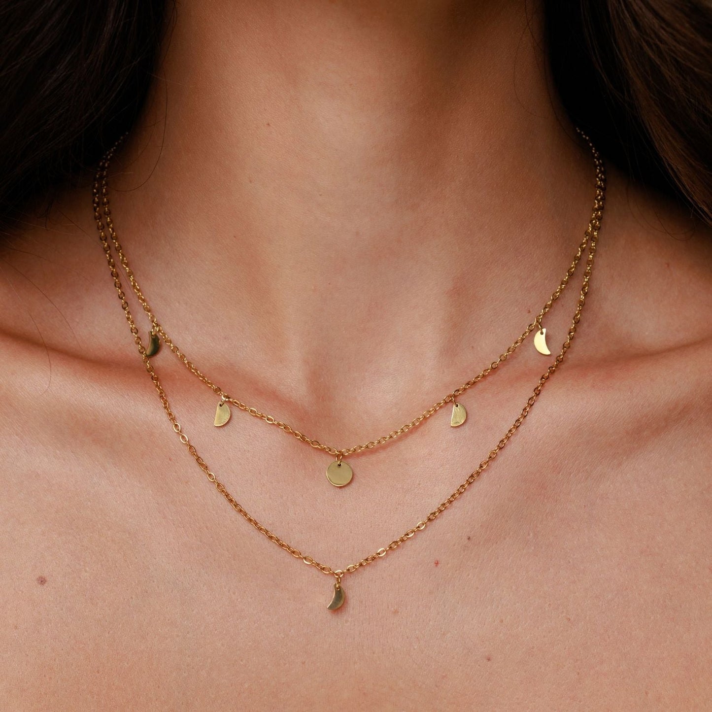 Damen Layering Halskette Gold Boho wasserdicht hypoallergen