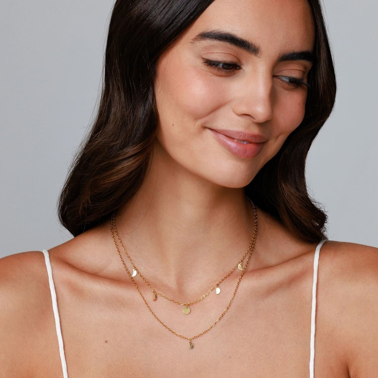 Damen Layering Halskette Gold Boho wasserdicht hypoallergen