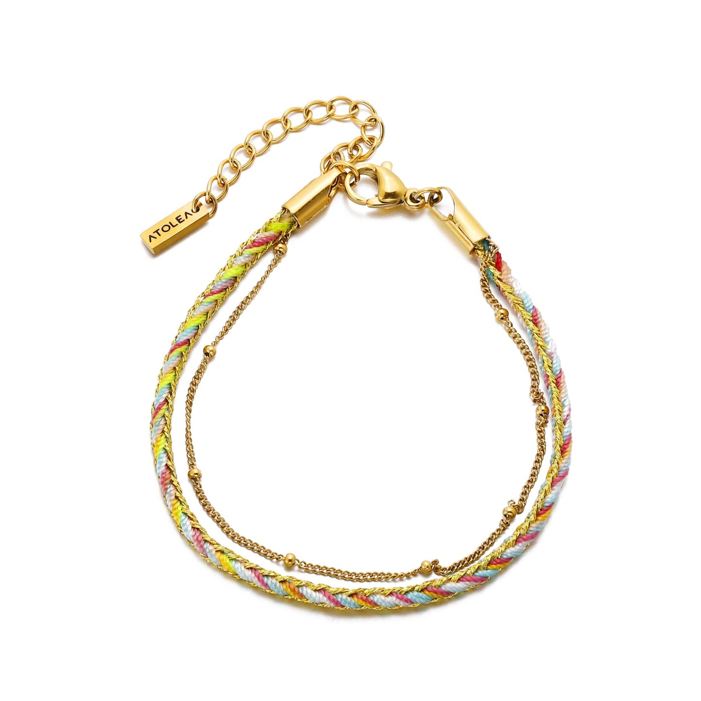 Damen Layering Armband Grün Gold mehrreihig verstellbar wasserfest hypoallergen