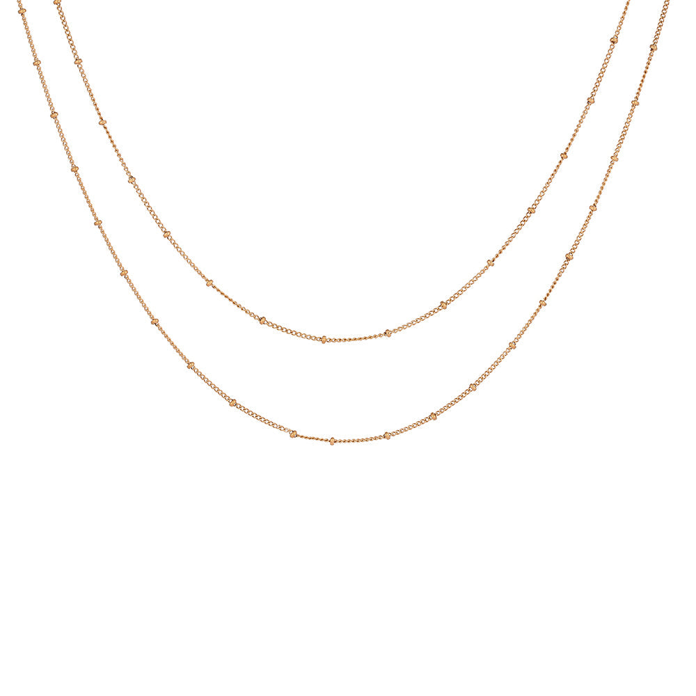 Damen Layered Choker Gold Doppelreihige Halskette wasserfest Edelstahl