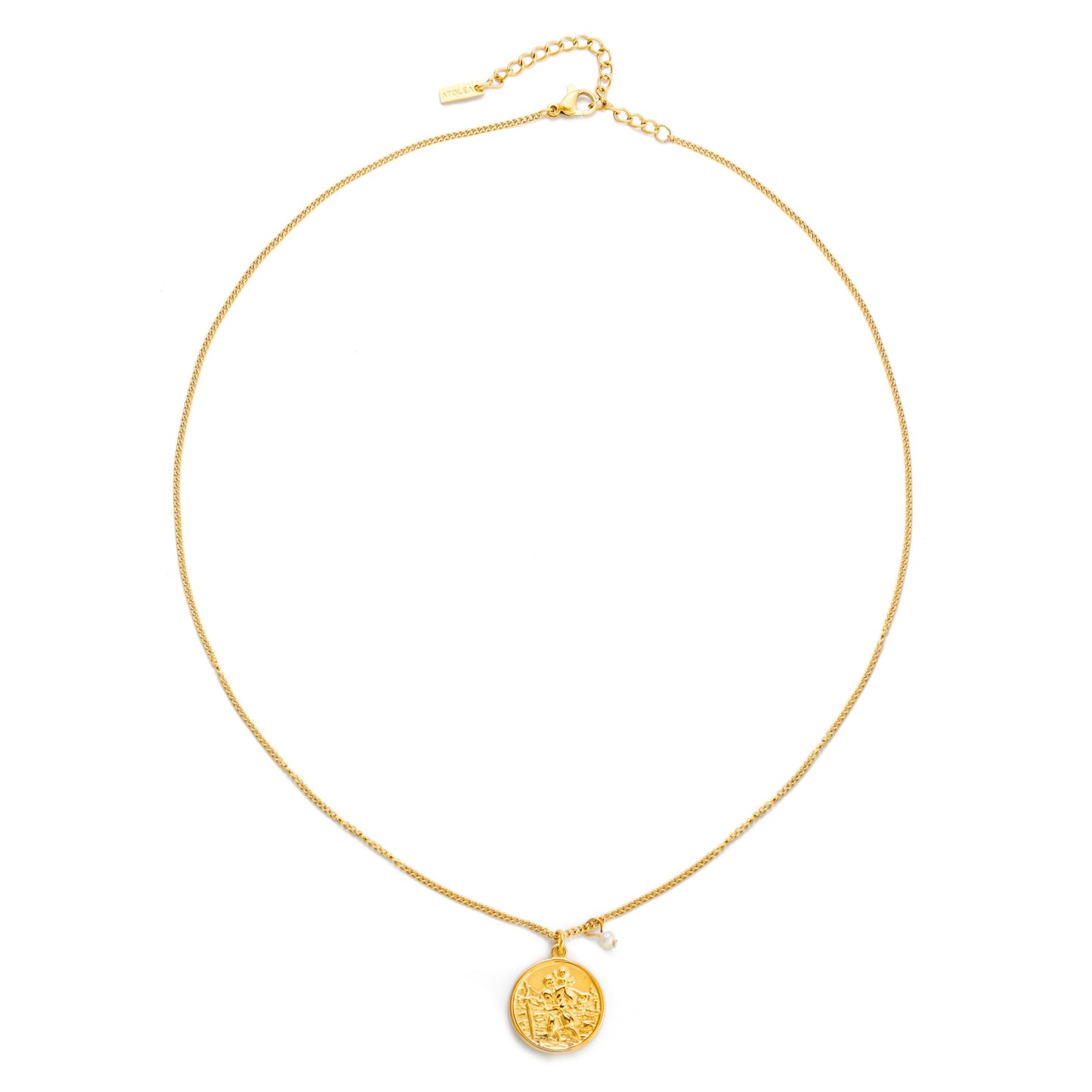 Damen Medaillon Halskette Gold mit Süßwasserperle wasserfest