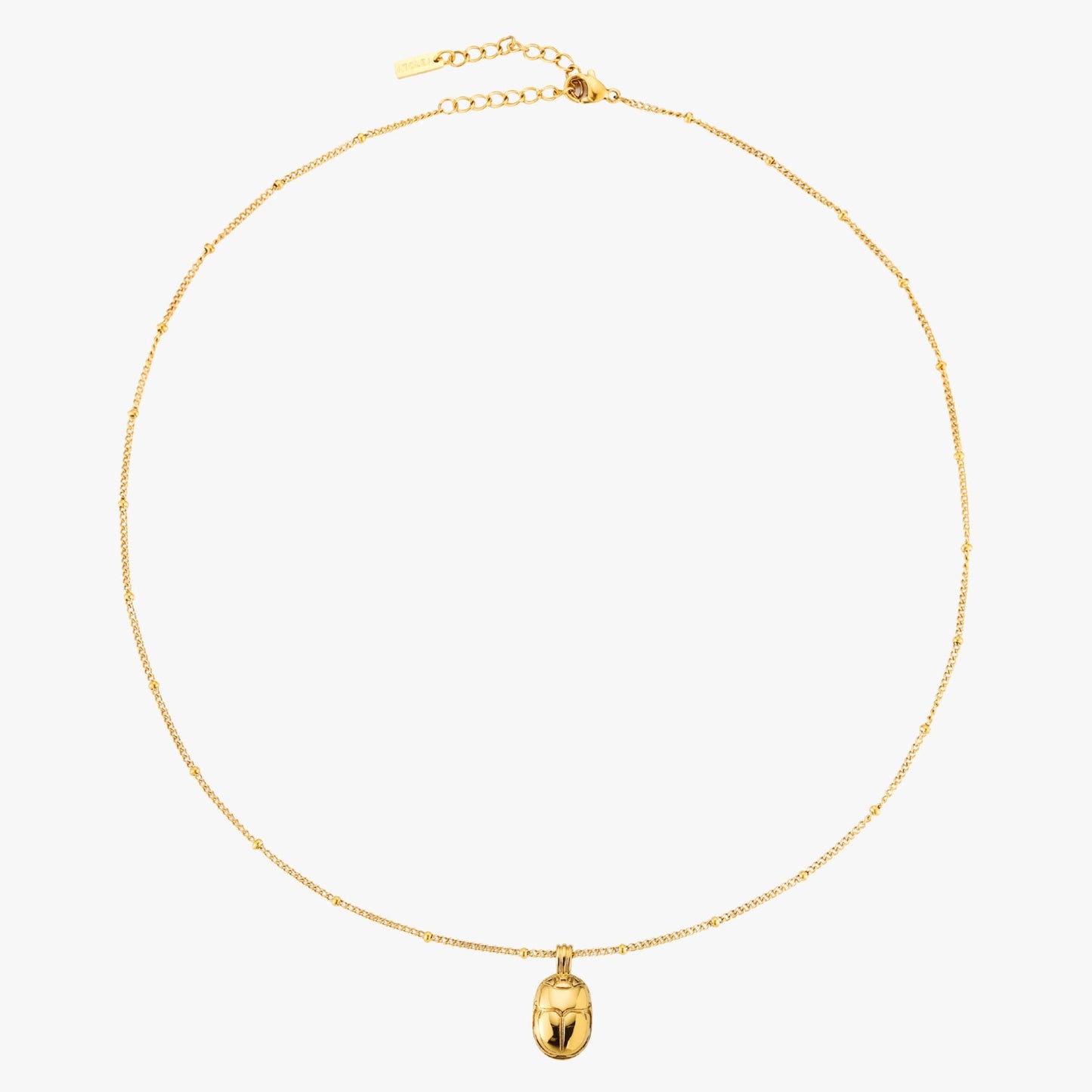 Damen Skarabäus Kette Gold mit grünem Zirkonia wasserfest Edelstahl