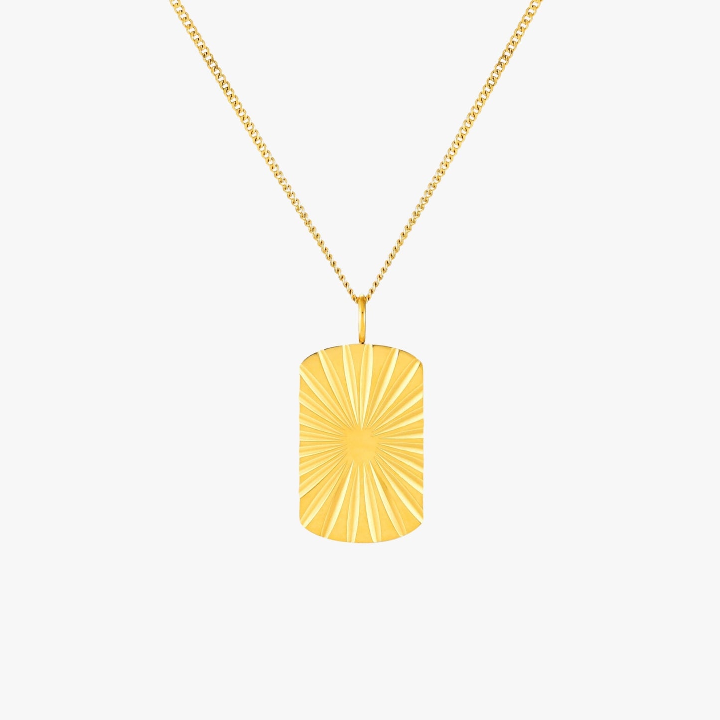 Damen Halskette Gold Anhänger Sonnenstrahlen wasserdicht hypoallergen