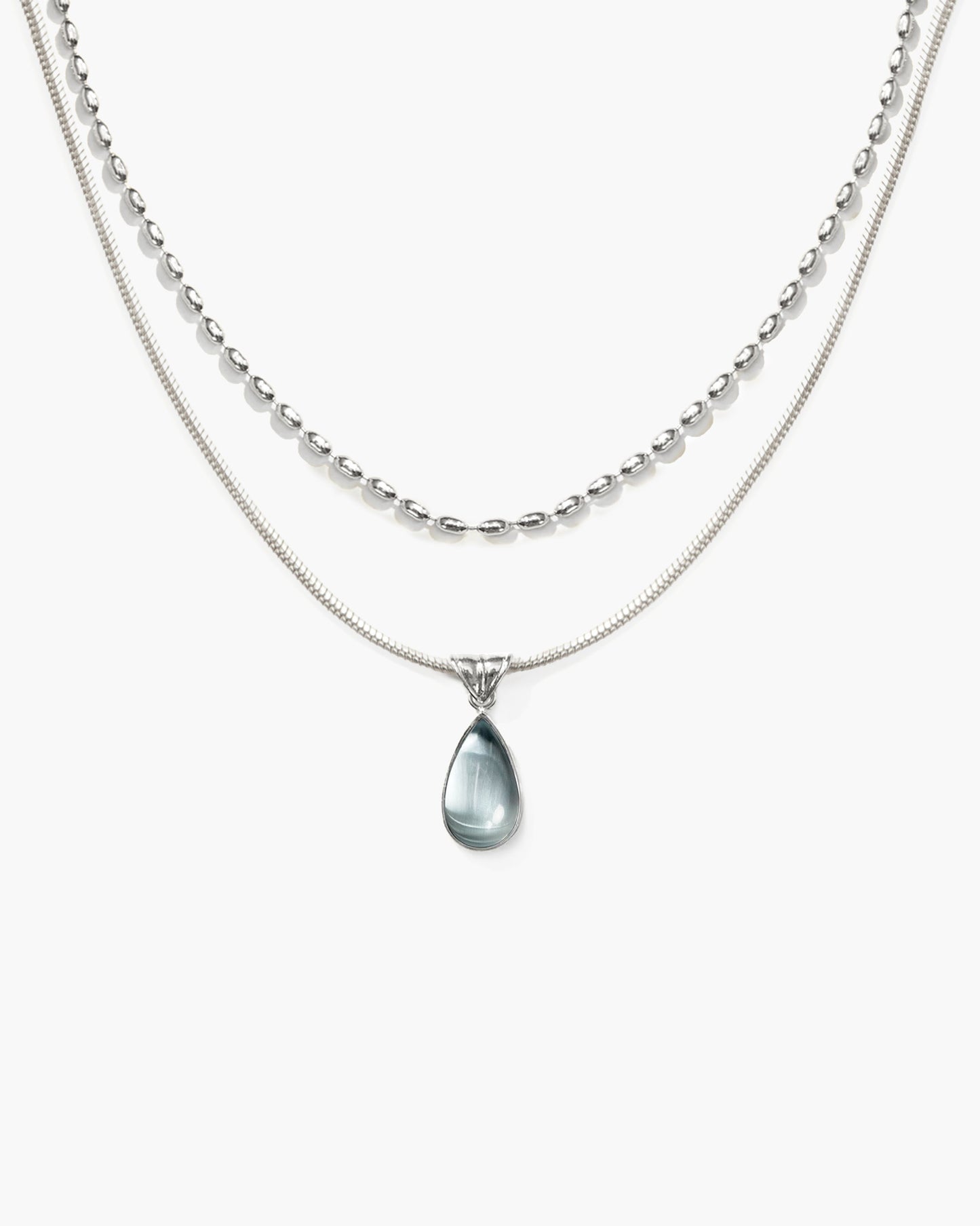 Damen Halskette Gold mit Tropfen Anhänger wasserfest hypoallergen Edelstahl