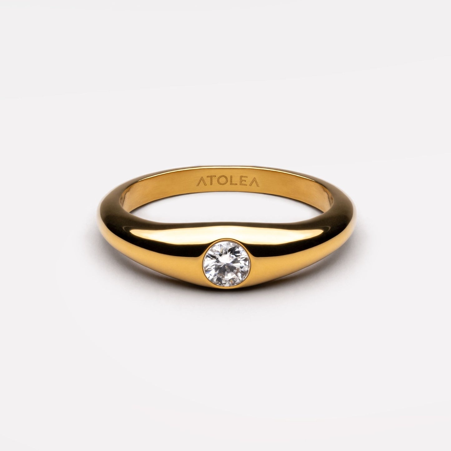 Damen Ring goldfarben Moissanit wasserfest hypoallergen 5 mm