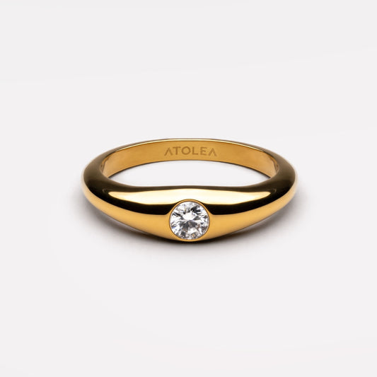Damen Ring goldfarben Moissanit wasserfest hypoallergen 5 mm