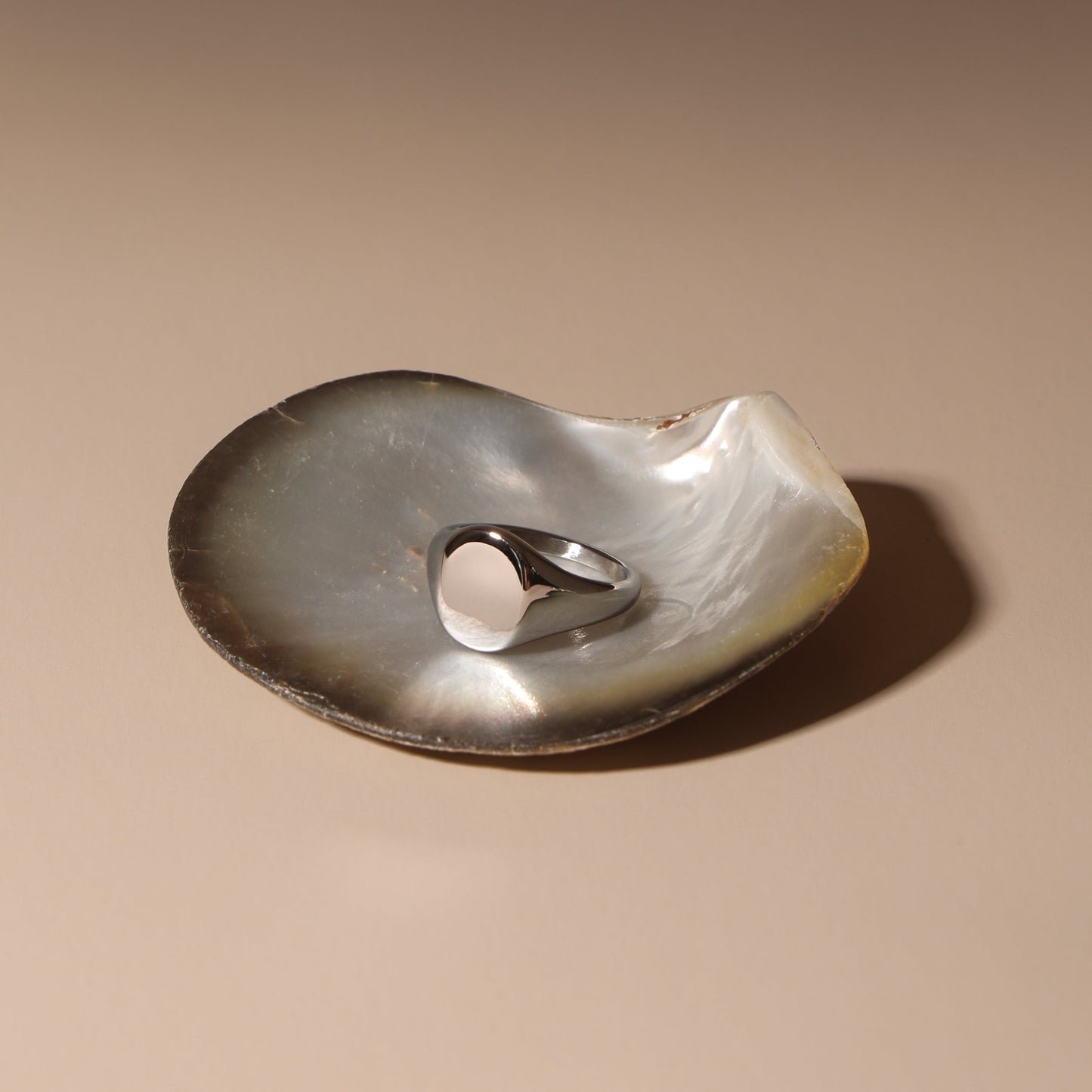 Damen Siegelring gold oval poliert wasserfest hypoallergen