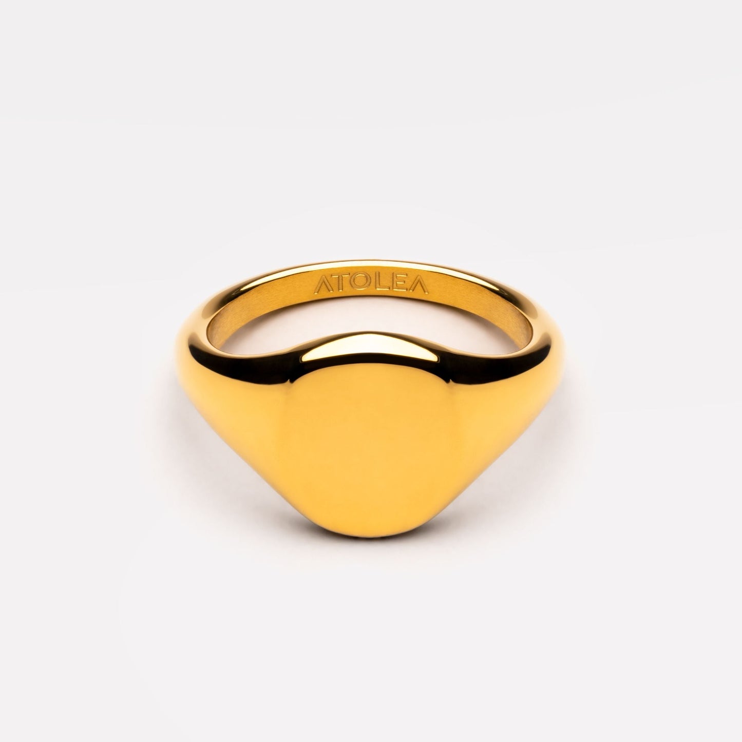 Damen Siegelring gold oval poliert wasserfest hypoallergen