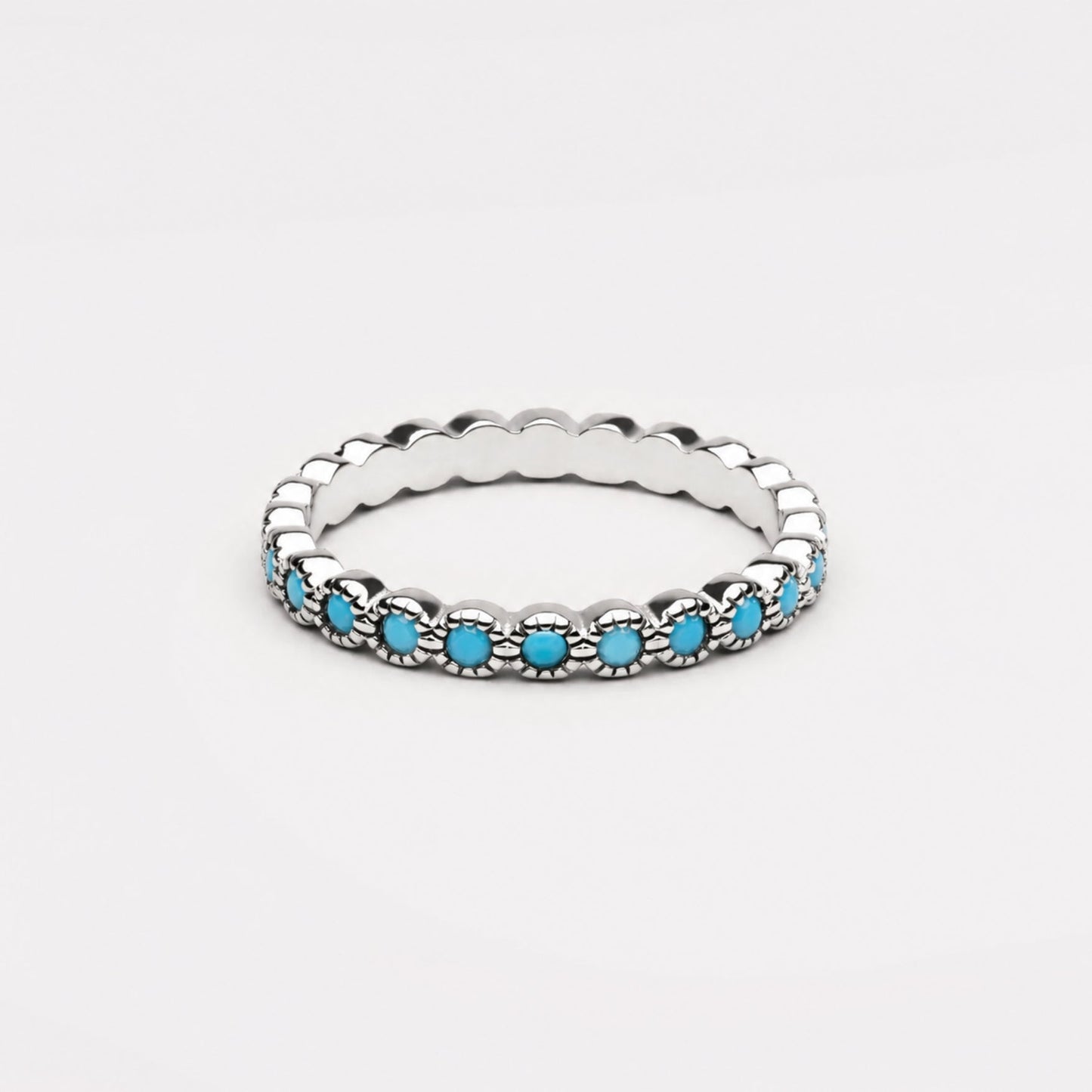 Damen Ring Türkis Blau Goldfarben schmal wasserdicht hypoallergen