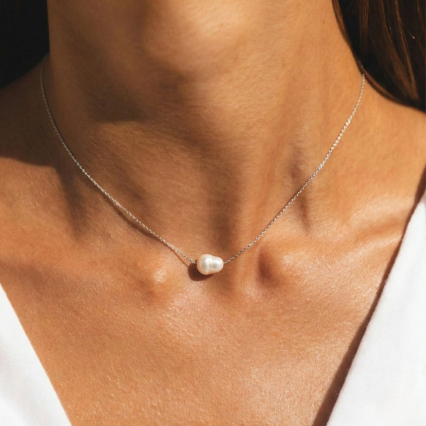Damen Barockperlen Choker Gold Süßwasserperlen verstellbar wasserdicht