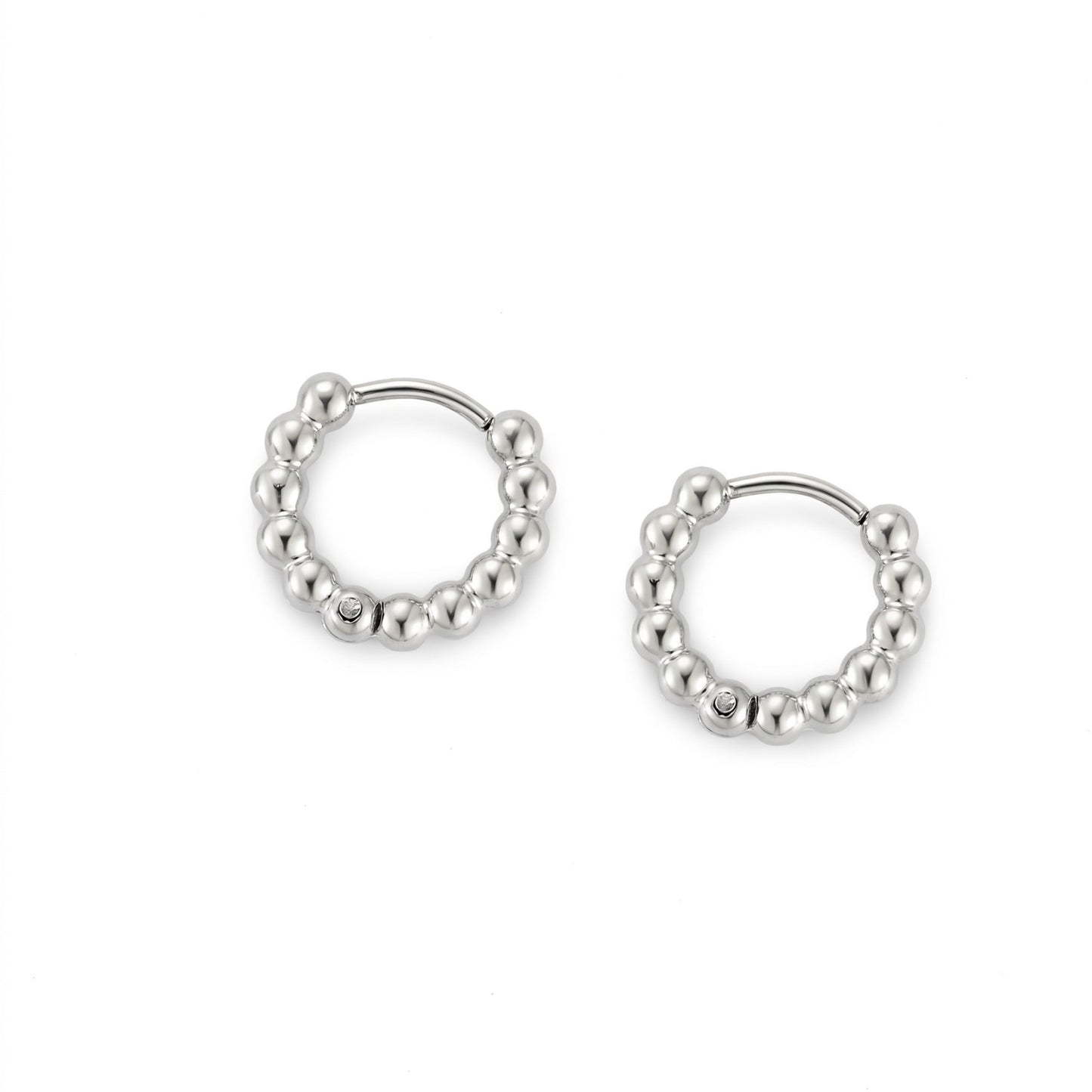 Damen Creolen Gold Perlen-Design wasserfest hypoallergen Edelstahl 9 mm