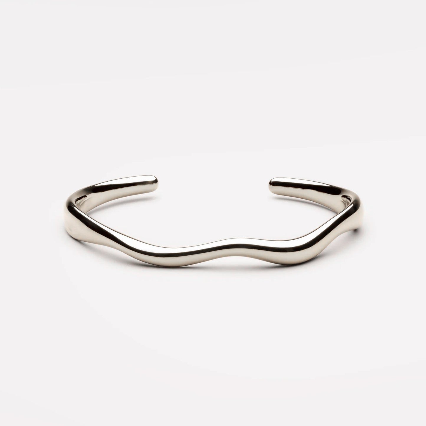 Damen Armreif Gold Wellen-Design wasserfest hypoallergen Edelstahl offen