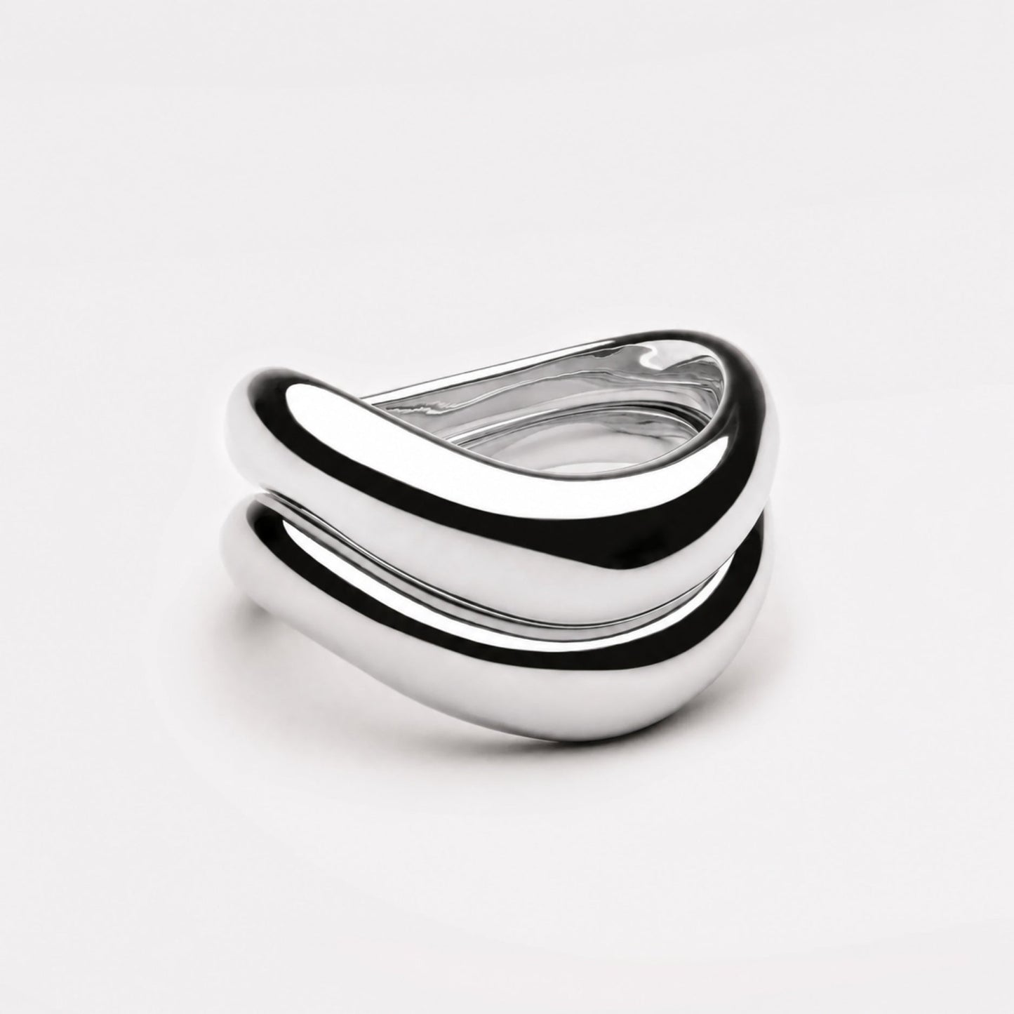 Damen Ring Set Gold stapelbar wasserdicht hypoallergen 2-teilig