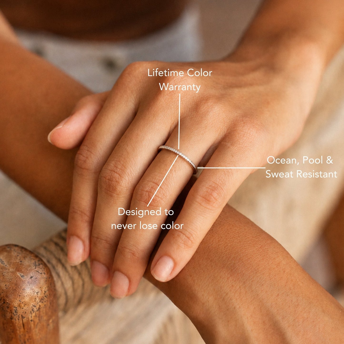 Damen Ring Gold wasserfest mit Zirkonia hypoallergen