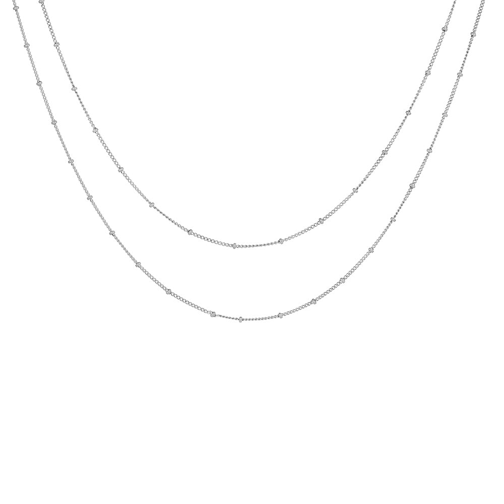 Damen Layered Choker Gold Doppelreihige Halskette wasserfest Edelstahl