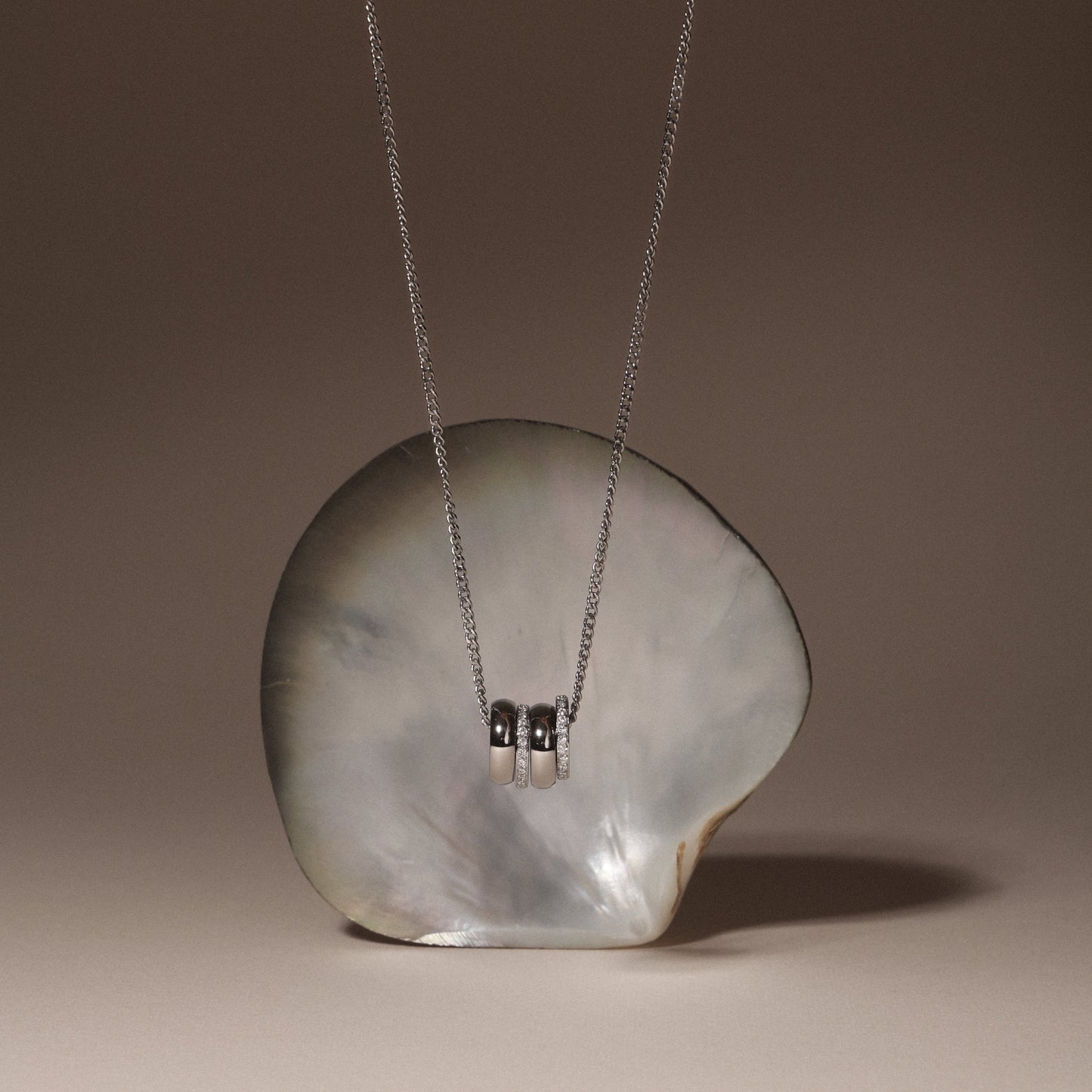 Damen Gold Halskette mit Zirkon Anhängern wasserfest
