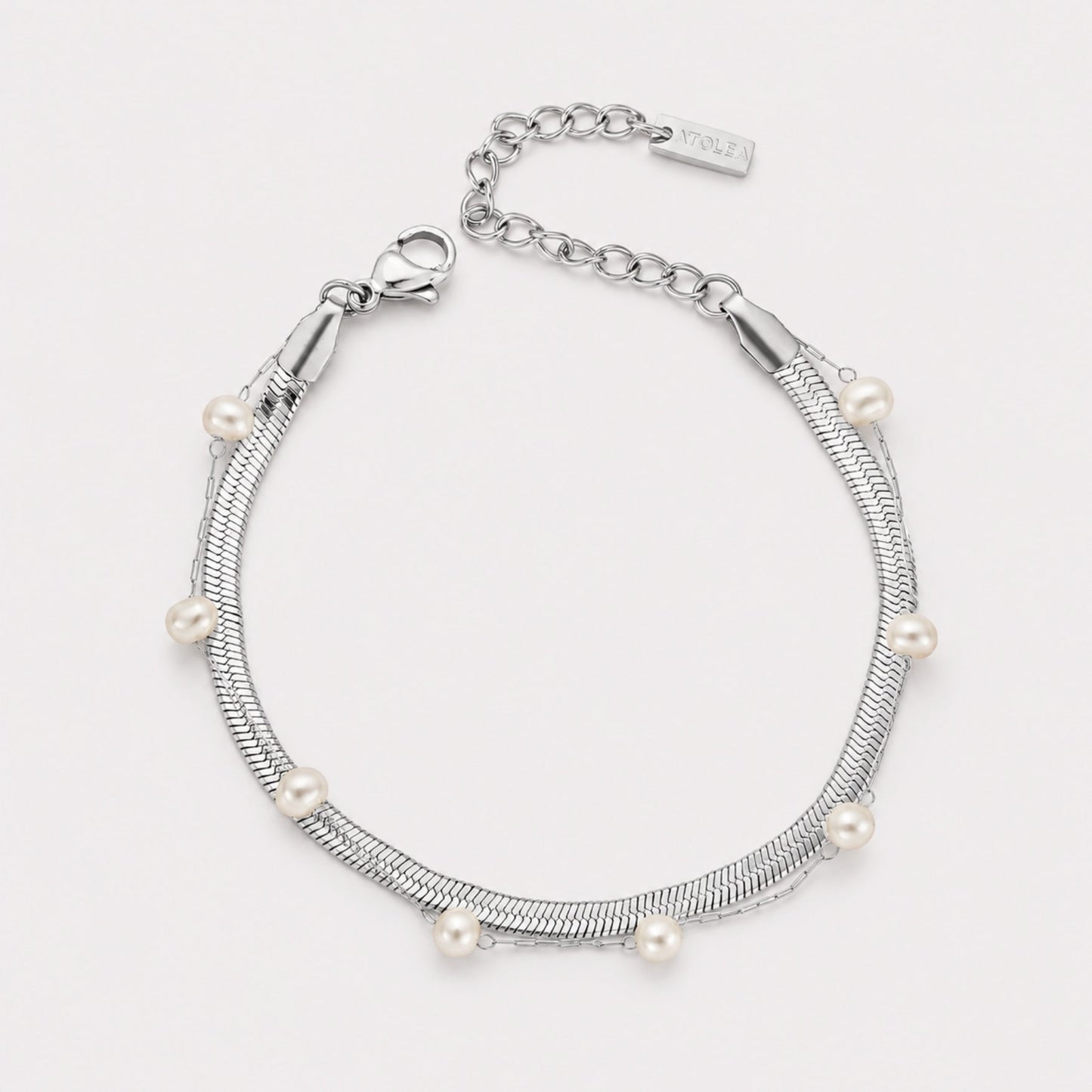 Damen Layering Armband gold Perlen Edelstahl wasserfest